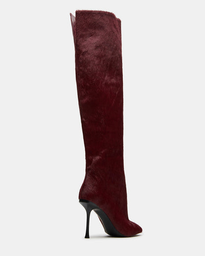 ALLURING Red Over-The-Knee Square-Toe Heeled Women's Boot Steve Madden RED