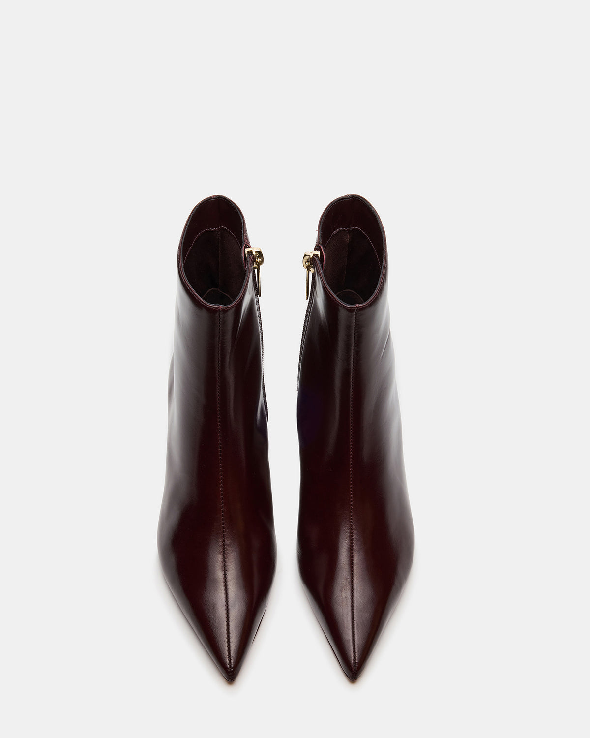 ASHLI Wine Leather Pointed-Toe Block Heel Women's Ankle Boot Steve Madden WINE LEATHER