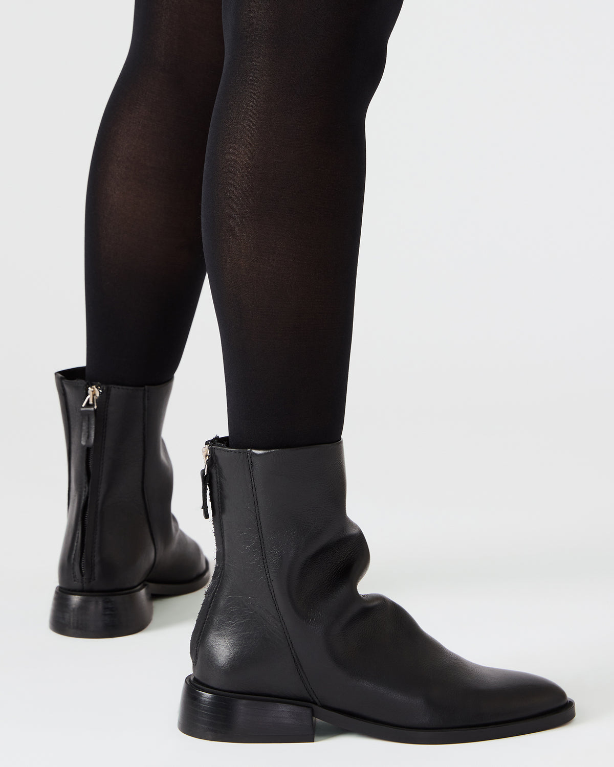 NEXIE Black Leather Women's Pointed-Toe Ankle Boot Steve Madden BLACK LEATHER