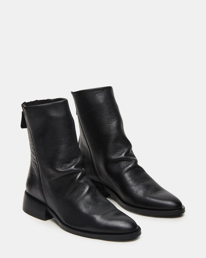 NEXIE Black Leather Women's Pointed-Toe Ankle Boot Steve Madden BLACK LEATHER