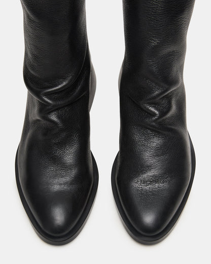 NEXIE Black Leather Women's Pointed-Toe Ankle Boot Steve Madden BLACK LEATHER