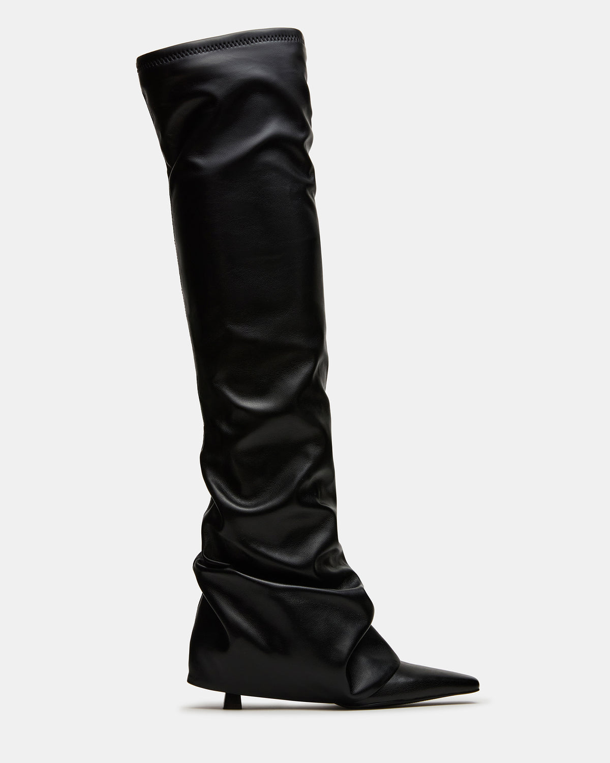 TATIANA Black Square Toe Cuffed Knee-High Women's Boot Steve Madden BLACK