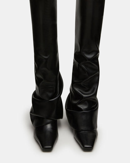 TATIANA Black Square Toe Cuffed Knee-High Women's Boot Steve Madden BLACK