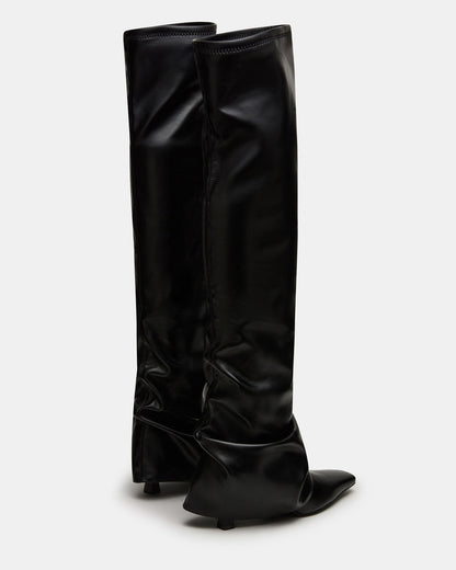TATIANA Black Square Toe Cuffed Knee-High Women's Boot Steve Madden BLACK