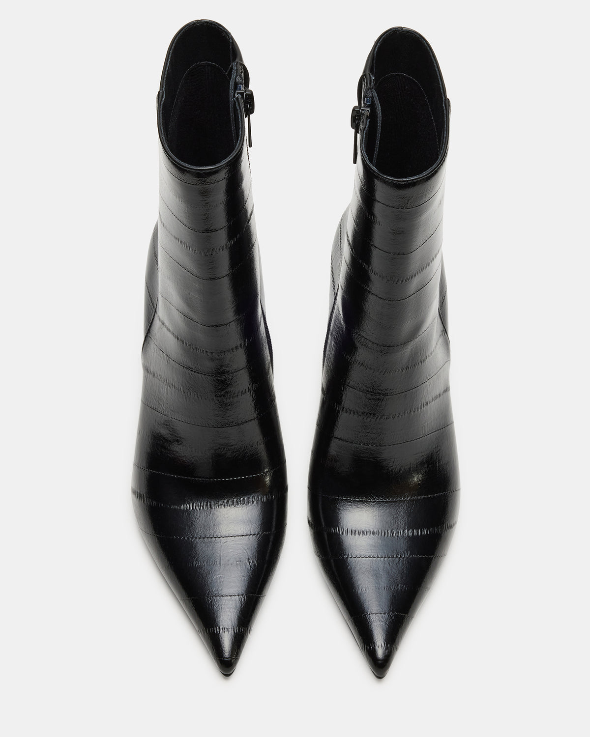 AUDREANA Black Eel Pointed-Toe Block Heel Women's Ankle Boot Steve Madden BLACK EEL