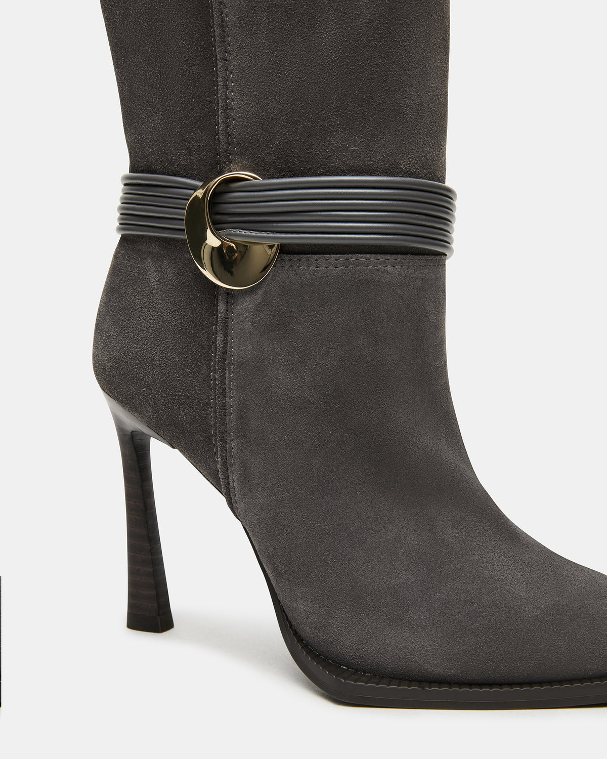 KYNDALL Grey Suede Pointed-Toe Stiletto Heeled Knee-High Women's Boot Steve Madden GREY SUEDE