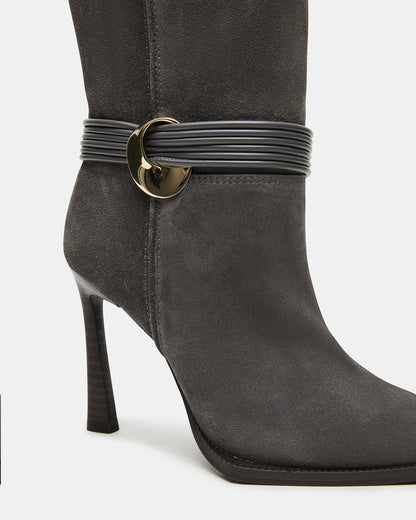 KYNDALL Grey Suede Pointed-Toe Stiletto Heeled Knee-High Women's Boot Steve Madden GREY SUEDE