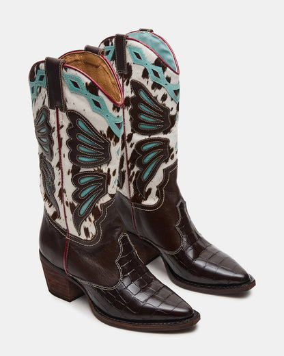 ARROYO Blue Multi Western Pointed-Toe Wome's Boot Steve Madden BLUE MULTI