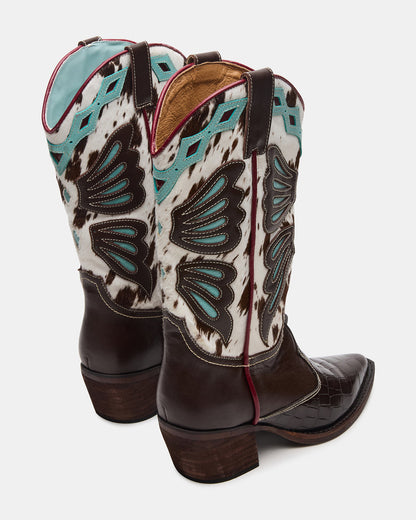 ARROYO Blue Multi Western Pointed-Toe Wome's Boot Steve Madden BLUE MULTI