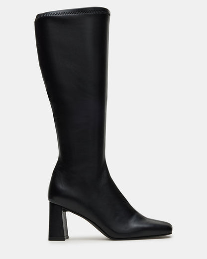 HOLLY Black Wide Calf Women's Knee-High Square-Toe Boot Steve Madden BLACK