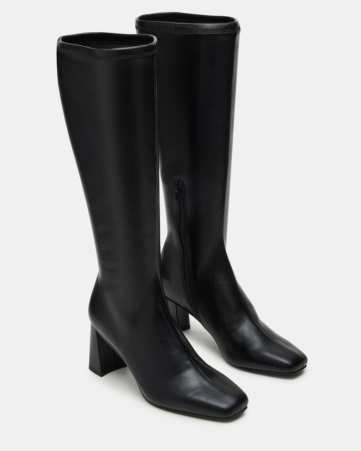 HOLLY Black Wide Calf Women's Knee-High Square-Toe Boot Steve Madden BLACK