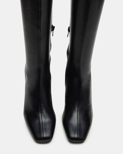 HOLLY Black Wide Calf Women's Knee-High Square-Toe Boot Steve Madden BLACK