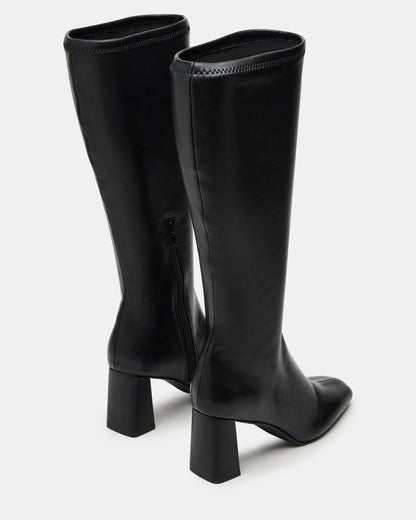 HOLLY Black Wide Calf Women's Knee-High Square-Toe Boot Steve Madden BLACK