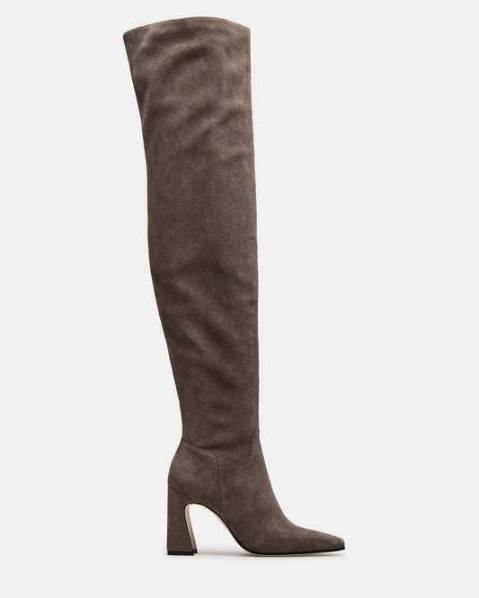 STRATUS Grey Suede Over-The-Knee Boot | Women's Boots Steve Madden GREY SUEDE