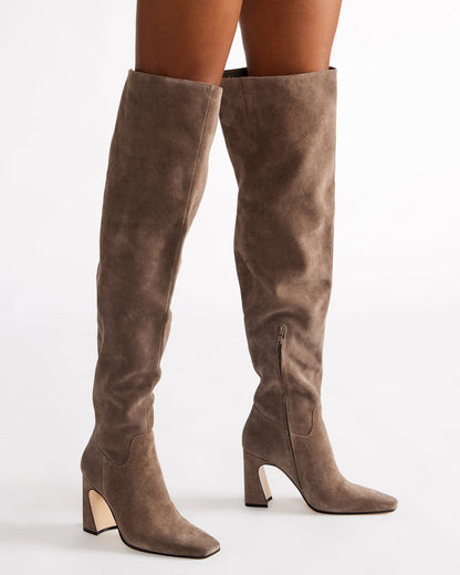 STRATUS Grey Suede Over-The-Knee Boot | Women's Boots Steve Madden GREY SUEDE