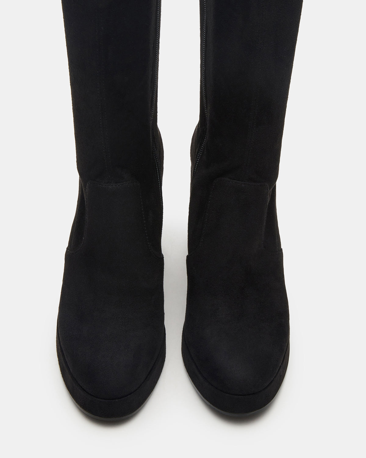 TWAIN Black Wide Calf Knee-High Block Heel Women's Boot Steve Madden BLACK