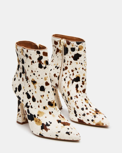 BOLERO Tan Multi Pointed-Toe Heeled Women's Ankle Boot Steve Madden TAN MULTI