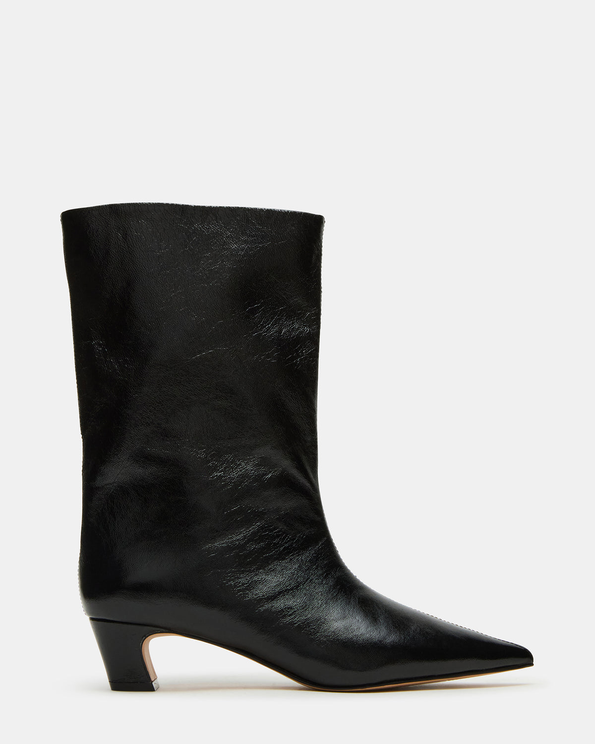 LYTTON Black Patent Pointed-Toe Kitten Heel Women's Ankle Boot Steve Madden BLACK PATENT