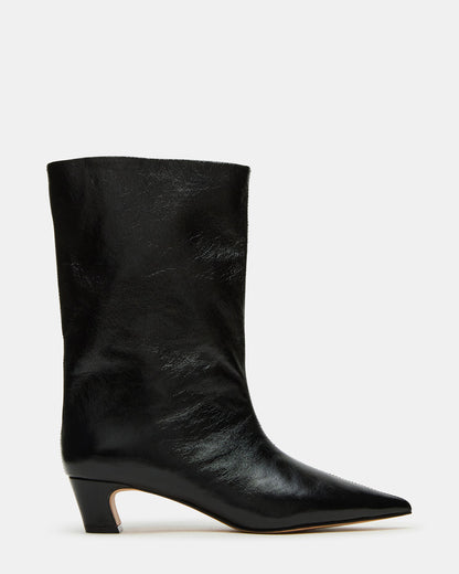 LYTTON Black Patent Pointed-Toe Kitten Heel Women's Ankle Boot Steve Madden BLACK PATENT