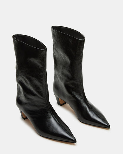 LYTTON Black Patent Pointed-Toe Kitten Heel Women's Ankle Boot Steve Madden BLACK PATENT