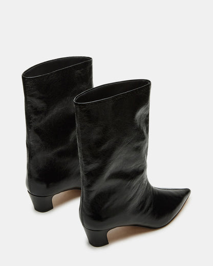 LYTTON Black Patent Pointed-Toe Kitten Heel Women's Ankle Boot Steve Madden BLACK PATENT