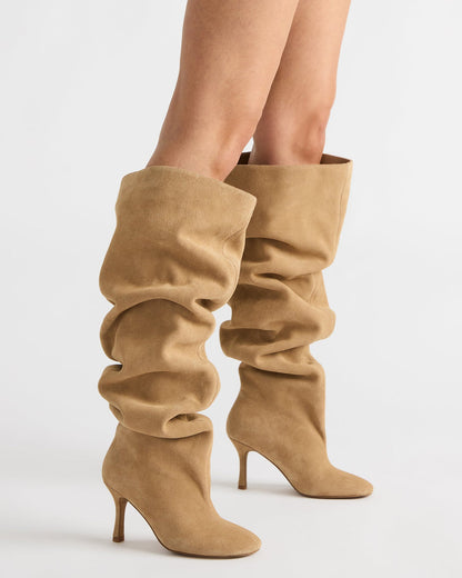 ALLISON Taupe Suede Over-The-Knee Heeled Women's Boot Steve Madden TAUPE SUEDE