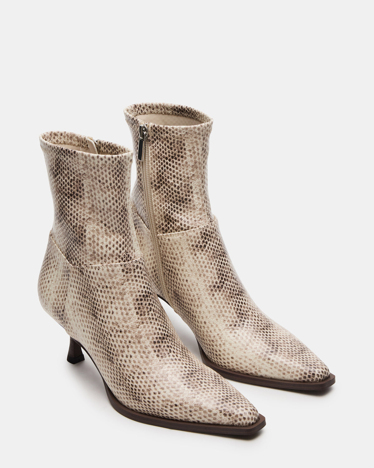STASIA Natural Snake Pointed-Toe Kitten Heel Women's Ankle Boot Steve Madden NATURAL SNAKE