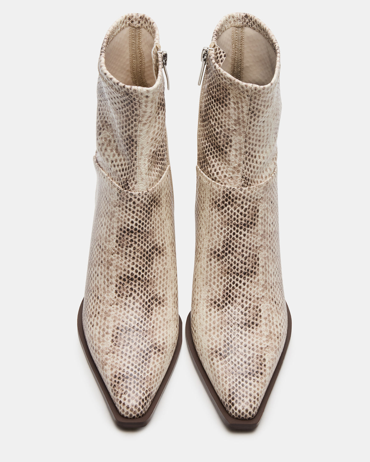 STASIA Natural Snake Pointed-Toe Kitten Heel Women's Ankle Boot Steve Madden NATURAL SNAKE