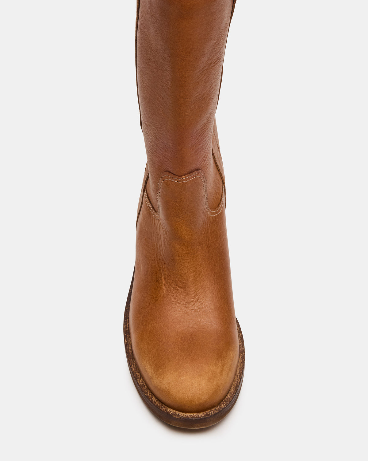 DUNSTER Tan Leather Wood Bottom Women's Boot Steve Madden TAN LEATHER