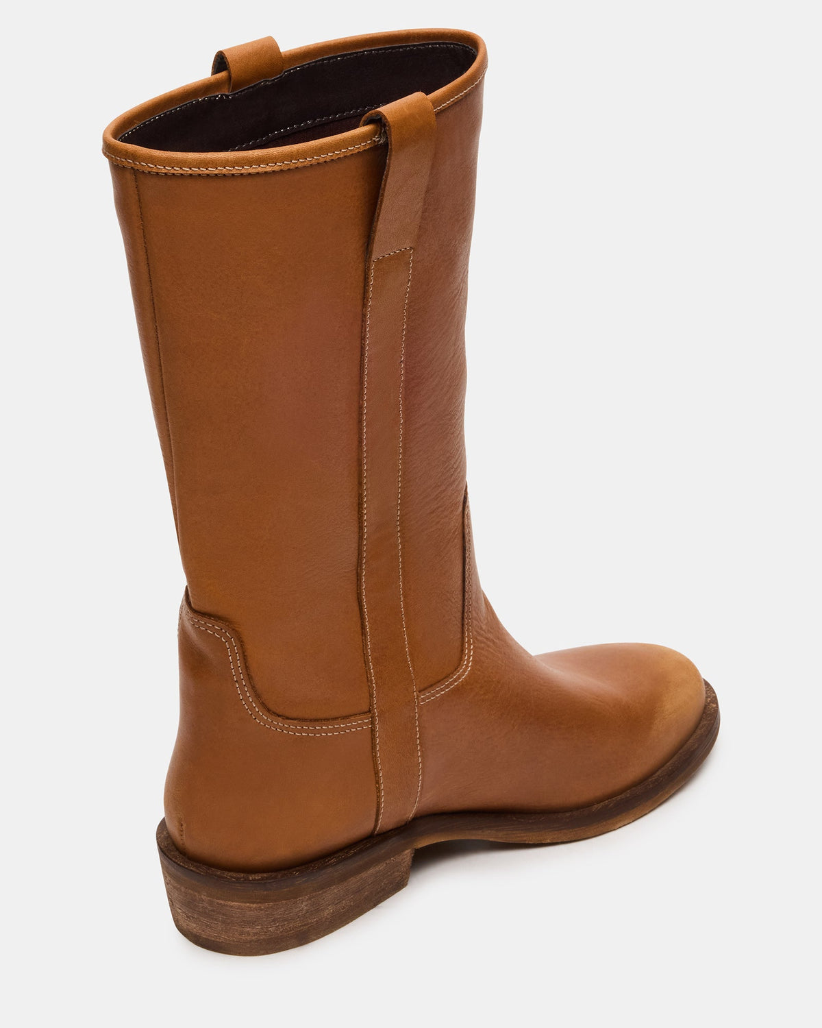 DUNSTER Tan Leather Wood Bottom Women's Boot Steve Madden TAN LEATHER