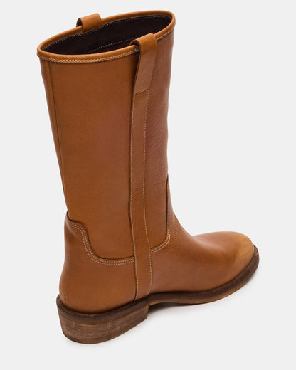 DUNSTER Tan Leather Wood Bottom Women's Boot Steve Madden TAN LEATHER