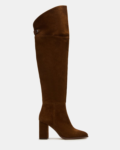 WINSLET Chestnut Suede Knee-High Block Heel Women's Boot Steve Madden CHESTNUT SUEDE