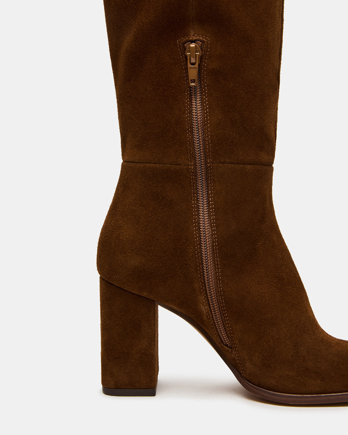 WINSLET Chestnut Suede Knee-High Block Heel Women's Boot Steve Madden CHESTNUT SUEDE