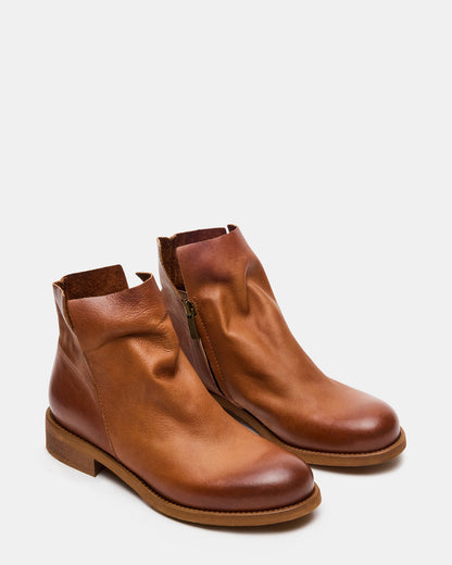 HUGHIE Tan Leather Women's Ankle Boot Steve Madden TAN LEATHER