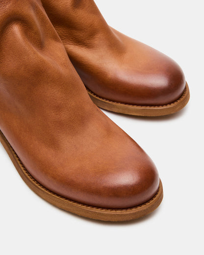 HUGHIE Tan Leather Women's Ankle Boot Steve Madden TAN LEATHER