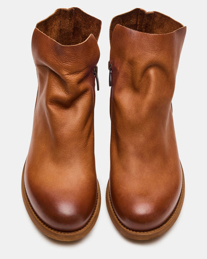 HUGHIE Tan Leather Women's Ankle Boot Steve Madden TAN LEATHER
