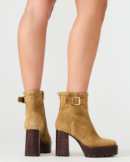 SUMMIT Olive Suede Platform Lug Block Heel Women's Ankle Boot Steve Madden OLIVE SUEDE