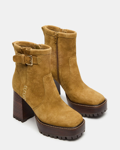 SUMMIT Olive Suede Platform Lug Block Heel Women's Ankle Boot Steve Madden OLIVE SUEDE