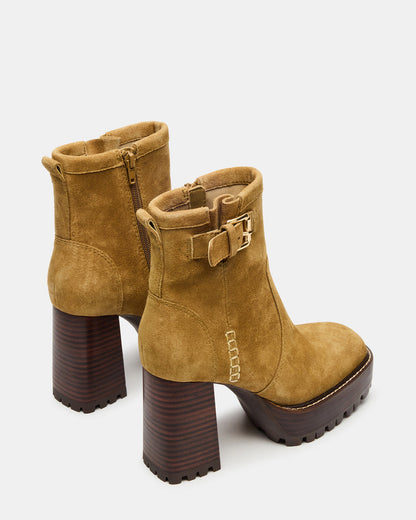 SUMMIT Olive Suede Platform Lug Block Heel Women's Ankle Boot Steve Madden OLIVE SUEDE