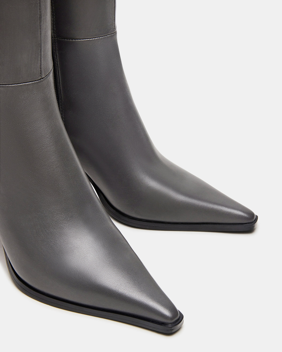 LINGO Grey Leather Pointed-Toe Knee-High Women's Boot Steve Madden GREY LEATHER