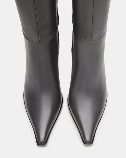 LINGO Grey Leather Pointed-Toe Knee-High Women's Boot Steve Madden GREY LEATHER
