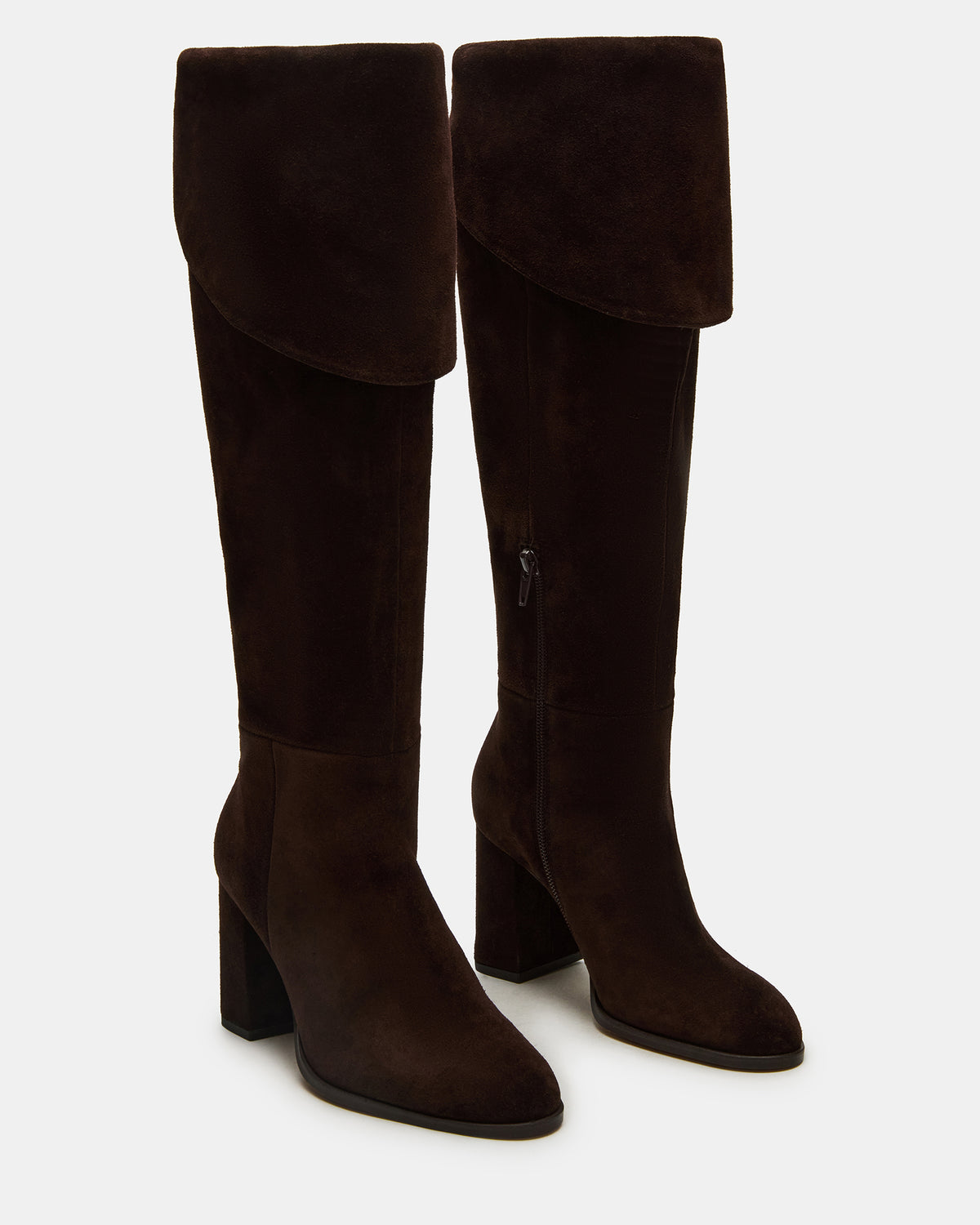 WINSLET Brown Suede Knee-High Block Heel Women's Boot Steve Madden BROWN SUEDE