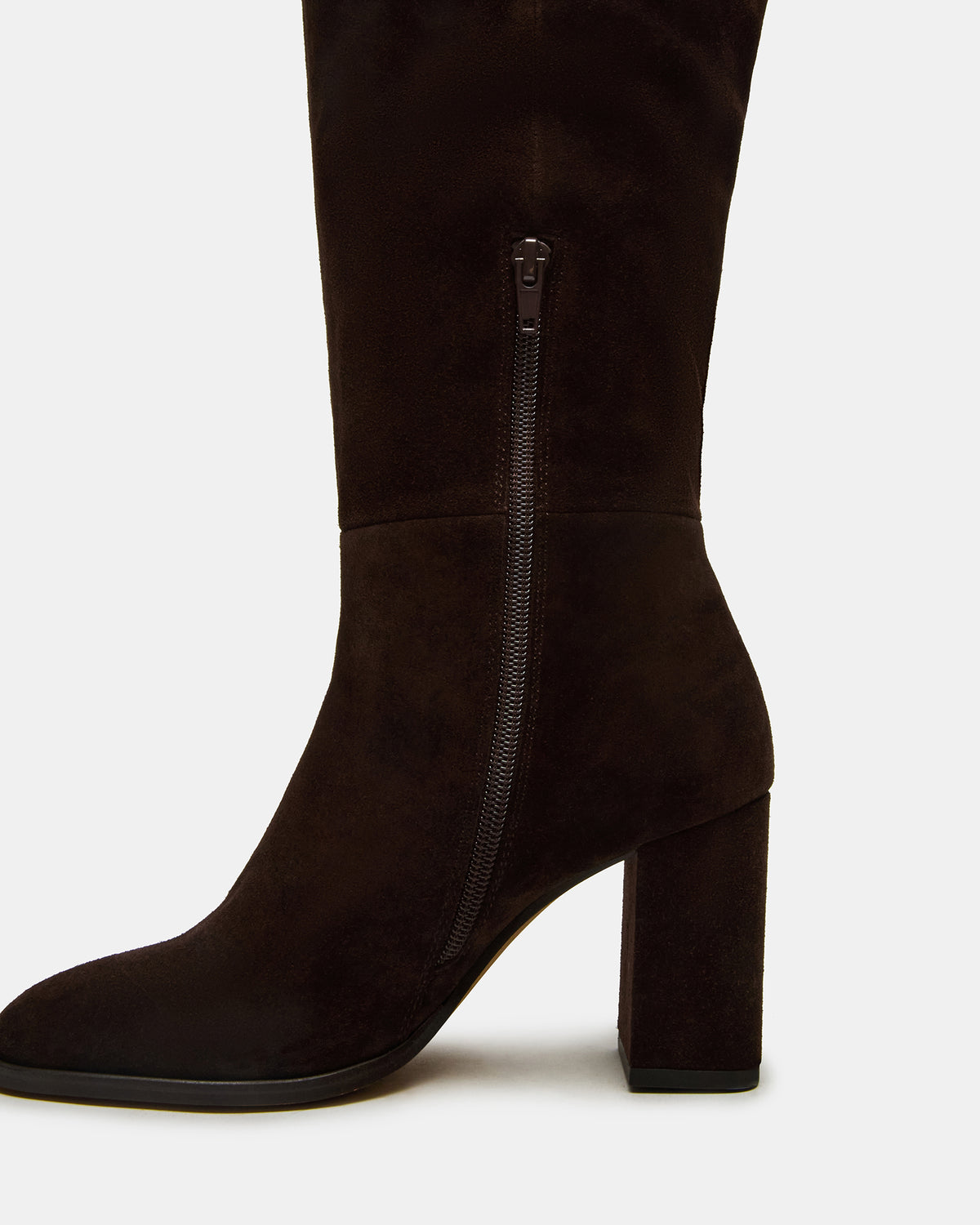 WINSLET Brown Suede Knee-High Block Heel Women's Boot Steve Madden BROWN SUEDE