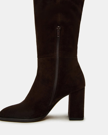 WINSLET Brown Suede Knee-High Block Heel Women's Boot Steve Madden BROWN SUEDE