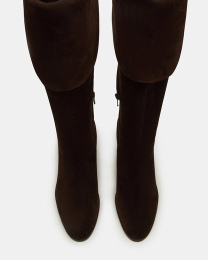 WINSLET Brown Suede Knee-High Block Heel Women's Boot Steve Madden BROWN SUEDE