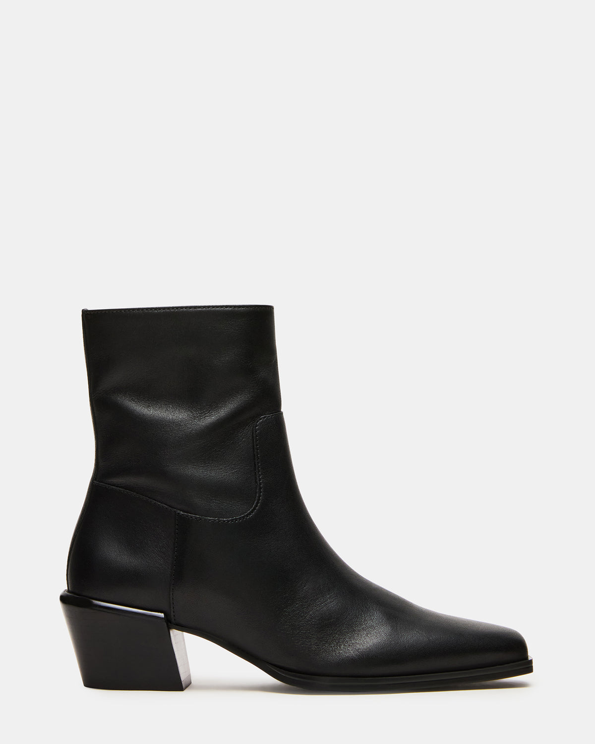 DANEY Black Leather Square-Toe Women's Ankle Boot Steve Madden BLACK LEATHER