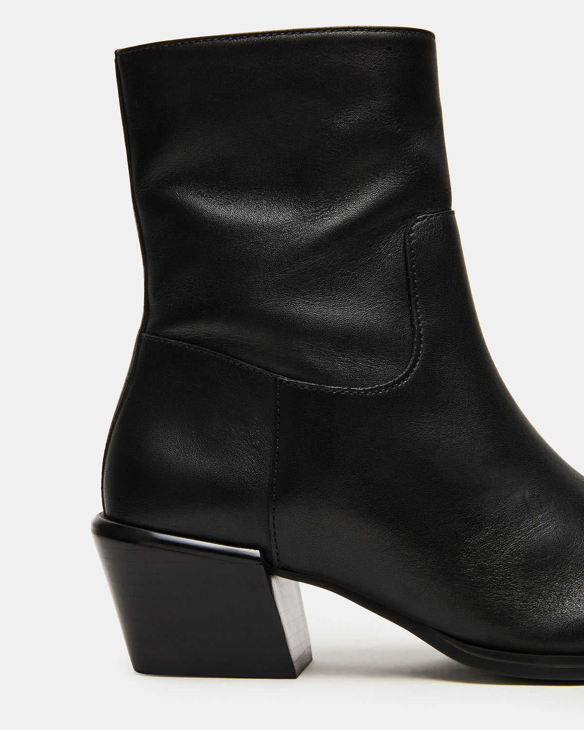 DANEY Black Leather Square-Toe Women's Ankle Boot Steve Madden BLACK LEATHER