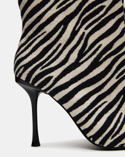 ALLURING Zebra Over-The-Knee Square-Toe Heeled Women's Boot Steve Madden ZEBRA
