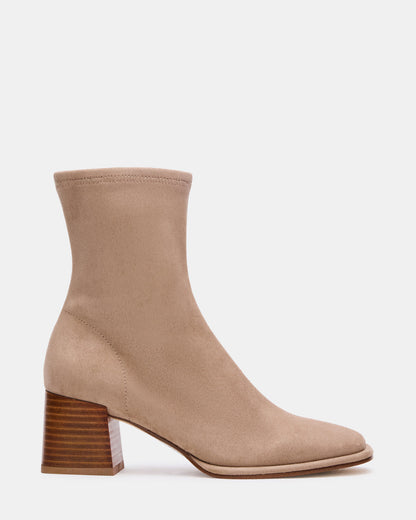 PAMMY Taupe Square-Toe Block Heel Women's Ankle Boot Steve Madden TAUPE