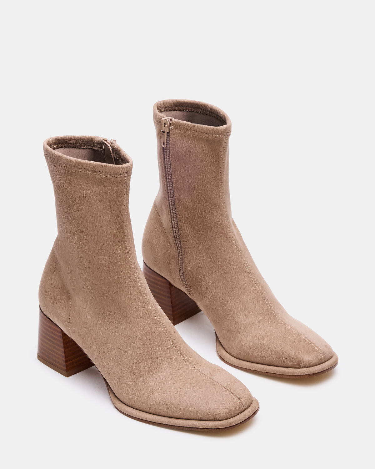 PAMMY Taupe Square-Toe Block Heel Women's Ankle Boot Steve Madden TAUPE